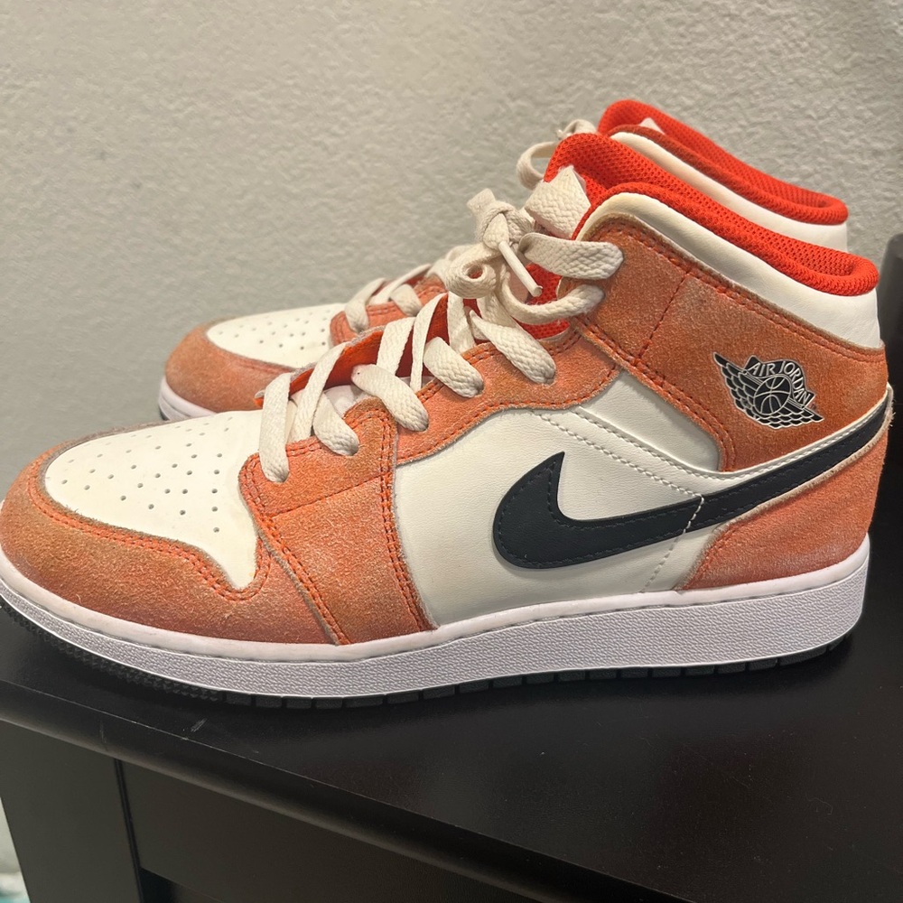 Nike Air Jordan Mid Sneakers in Orange and White
